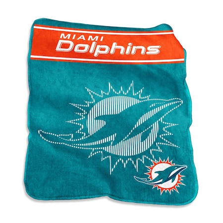 Logo Brands Miami Dolphins 60x80 Raschel Throw 617-26X